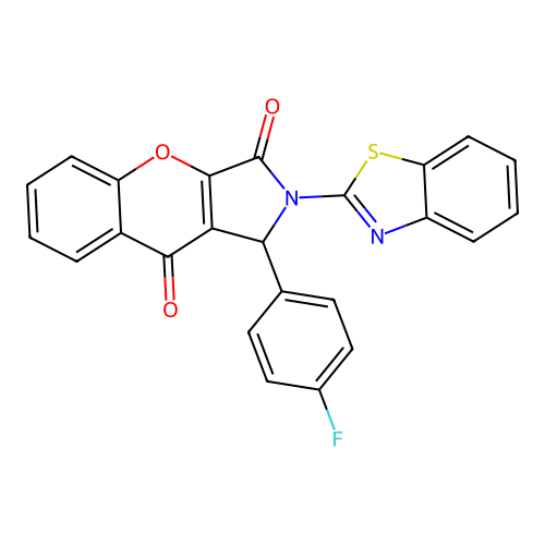2-(1,3-benzothiazol-2-yl)-1-(4-fluorophenyl)-1,2-dihydrochromeno[2,3-c]pyrrole-3,9-dione structure