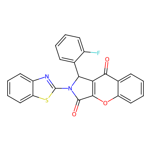 2-(1,3-benzothiazol-2-yl)-1-(2-fluorophenyl)-1,2-dihydrochromeno[2,3-c]pyrrole-3,9-dione structure