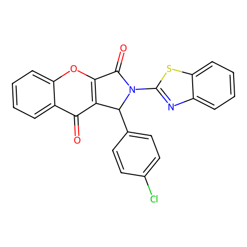 2-(1,3-benzothiazol-2-yl)-1-(4-chlorophenyl)-1,2-dihydrochromeno[2,3-c]pyrrole-3,9-dione structure