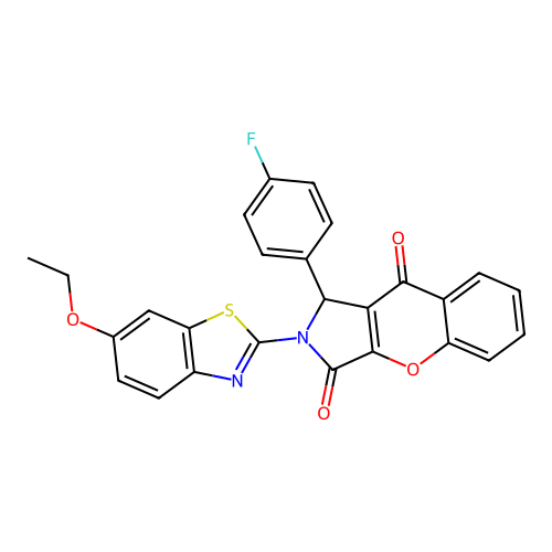 2-(6-ethoxy-1,3-benzothiazol-2-yl)-1-(4-fluorophenyl)-1,2-dihydrochromeno[2,3-c]pyrrole-3,9-dione structure