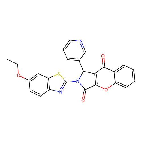 2-(6-ethoxy-1,3-benzothiazol-2-yl)-1-(3-pyridinyl)-1,2-dihydrochromeno[2,3-c]pyrrole-3,9-dione structure