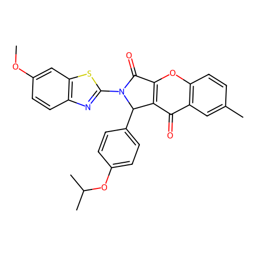 2-(6-methoxy-1,3-benzothiazol-2-yl)-7-methyl-1-[4-(propan-2-yloxy)phenyl]-1,2-dihydrochromeno[2,3-c]pyrrole-3,9-dione structure