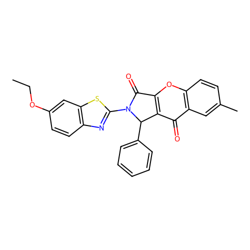 2-(6-ethoxy-1,3-benzothiazol-2-yl)-7-methyl-1-phenyl-1,2-dihydrochromeno[2,3-c]pyrrole-3,9-dione structure