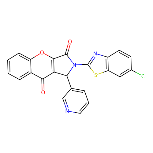 2-(6-chloro-1,3-benzothiazol-2-yl)-1-(pyridin-3-yl)-1,2-dihydrochromeno[2,3-c]pyrrole-3,9-dione structure