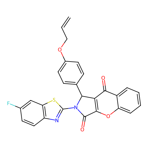 2-(6-fluoro-1,3-benzothiazol-2-yl)-1-[4-(prop-2-en-1-yloxy)phenyl]-1,2-dihydrochromeno[2,3-c]pyrrole-3,9-dione structure
