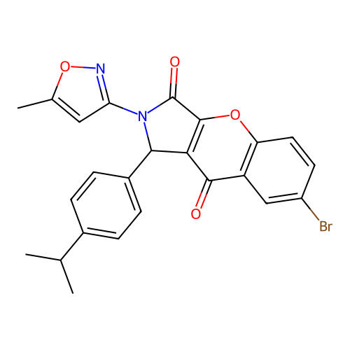 7-bromo-2-(5-methyl-1,2-oxazol-3-yl)-1-[4-(propan-2-yl)phenyl]-1,2-dihydrochromeno[2,3-c]pyrrole-3,9-dione structure