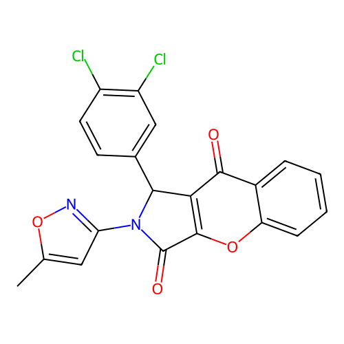 1-(3,4-dichlorophenyl)-2-(5-methyl-1,2-oxazol-3-yl)-1H-chromeno[2,3-c]pyrrole-3,9-dione structure