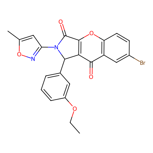 7-bromo-1-(3-ethoxyphenyl)-2-(5-methyl-3-isoxazolyl)-1,2-dihydrochromeno[2,3-c]pyrrole-3,9-dione structure