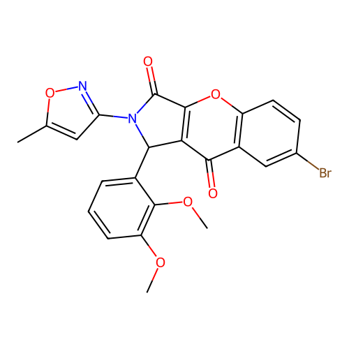 7-bromo-1-(2,3-dimethoxyphenyl)-2-(5-methyl-1,2-oxazol-3-yl)-1,2-dihydrochromeno[2,3-c]pyrrole-3,9-dione structure