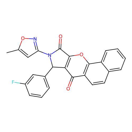13-(3-fluorophenyl)-14-(5-methyl-1,2-oxazol-3-yl)-17-oxa-14-azatetracyclo[8.7.0.0^{2,7}.0^{12,16}]heptadeca-1,3,5,7,9,12(16)-hexaene-11,15-dione structure