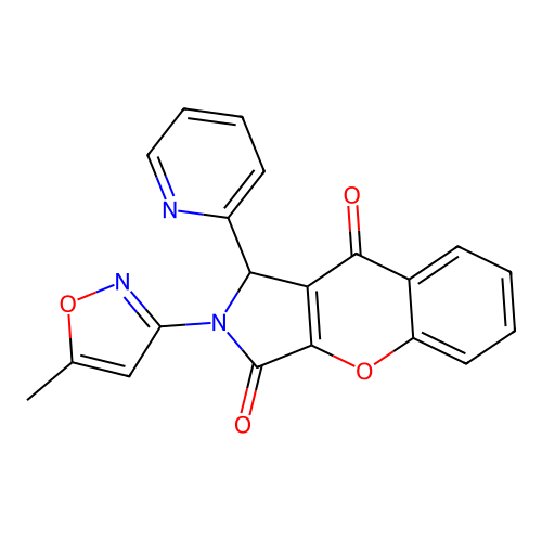 2-(5-methylisoxazol-3-yl)-1-(pyridin-2-yl)-1,2-dihydrochromeno[2,3-c]pyrrole-3,9-dione structure
