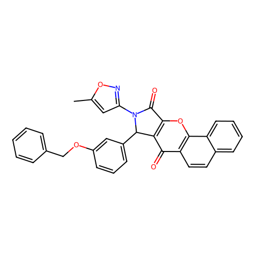 8-(3-(benzyloxy)phenyl)-9-(5-methylisoxazol-3-yl)-8,9-dihydrobenzo[7,8]chromeno[2,3-c]pyrrole-7,10-dione structure