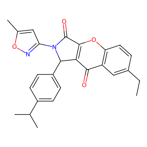 7-ethyl-2-(5-methyl-1,2-oxazol-3-yl)-1-[4-(propan-2-yl)phenyl]-1,2-dihydrochromeno[2,3-c]pyrrole-3,9-dione structure