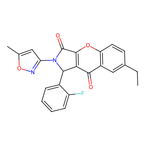 7-ethyl-1-(2-fluorophenyl)-2-(5-methylisoxazol-3-yl)-1,2-dihydrochromeno[2,3-c]pyrrole-3,9-dione structure