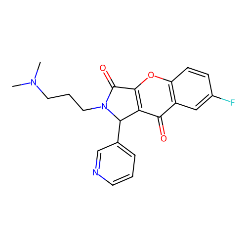 2-[3-(dimethylamino)propyl]-7-fluoro-1-(3-pyridyl)chromeno[2,3-c]3-pyrroline-3 ,9-dione structure