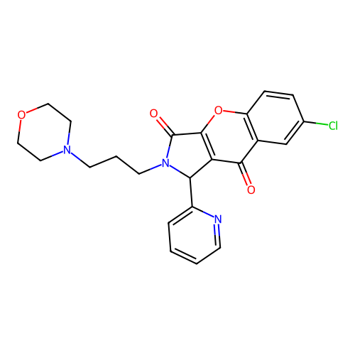 7-chloro-2-(3-morpholinopropyl)-1-(pyridin-2-yl)-1,2-dihydrochromeno[2,3-c]pyrrole-3,9-dione structure