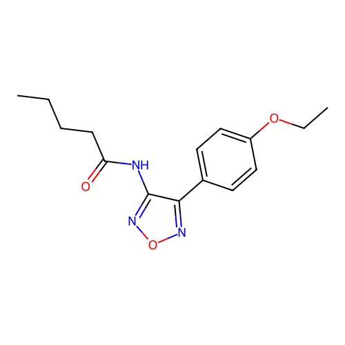 N-[4-(4-ethoxyphenyl)-1,2,5-oxadiazol-3-yl]pentanamide structure