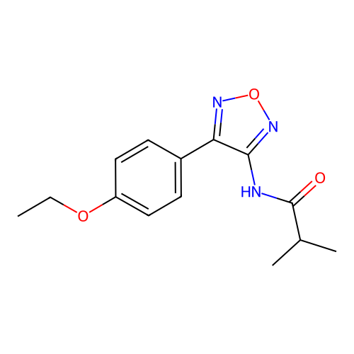 N-[4-(4-ethoxyphenyl)-1,2,5-oxadiazol-3-yl]-2-methylpropanamide structure