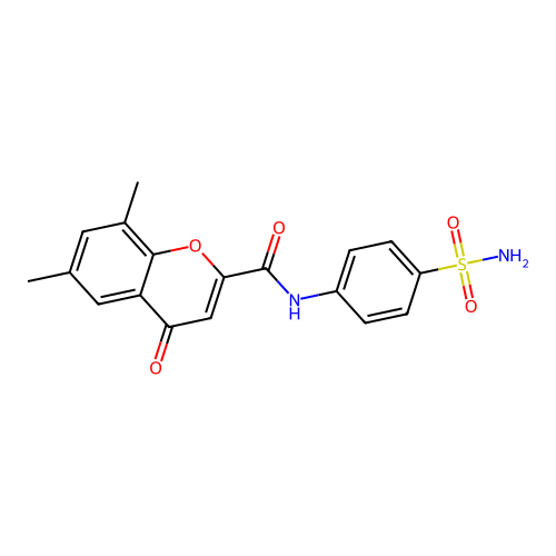 6,8-dimethyl-4-oxo-N-(4-sulfamoylphenyl)-4H-chromene-2-carboxamide structure