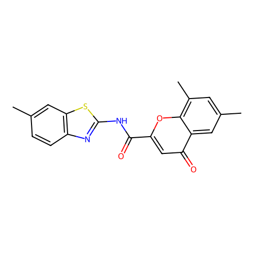 6,8-dimethyl-N-(6-methyl-1,3-benzothiazol-2-yl)-4-oxo-4H-chromene-2-carboxamide structure