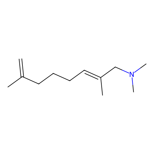 N,N,2,7-Tetramethyl-2,7-octadien-1-amine structure
