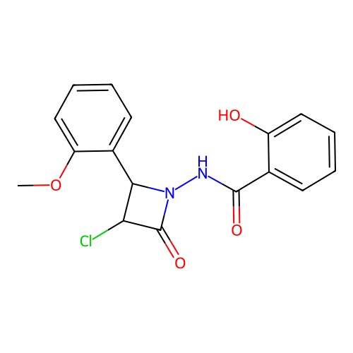 Benzamide, N-(3-chloro-2-(2-methoxyphenyl)-4-oxo-1-azetidinyl)-2-hydroxy- structure