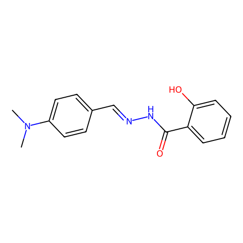 N-[[4-(dimethylamino)phenyl]methylideneamino]-2-hydroxybenzamide structure