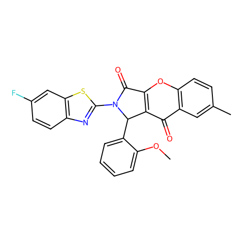 2-(6-fluoro-1,3-benzothiazol-2-yl)-1-(2-methoxyphenyl)-7-methyl-1,2-dihydrochromeno[2,3-c]pyrrole-3,9-dione structure