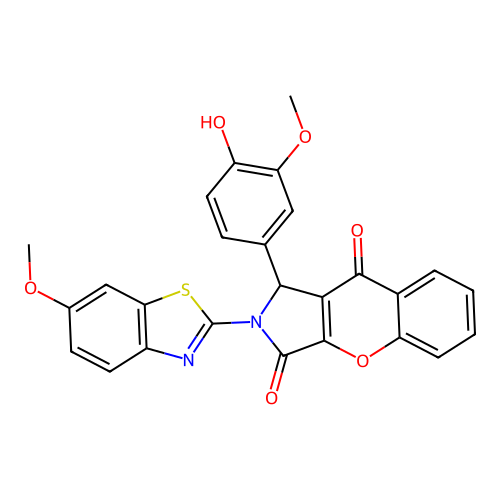 1-(4-hydroxy-3-methoxyphenyl)-2-(6-methoxy-1,3-benzothiazol-2-yl)-1,2-dihydrochromeno[2,3-c]pyrrole-3,9-dione structure