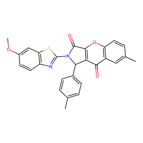2-(6-methoxy-1,3-benzothiazol-2-yl)-7-methyl-1-(4-methylphenyl)-1,2-dihydrochromeno[2,3-c]pyrrole-3,9-dione structure