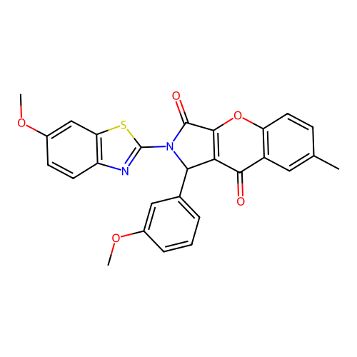 2-(6-methoxy-1,3-benzothiazol-2-yl)-1-(3-methoxyphenyl)-7-methyl-1,2-dihydrochromeno[2,3-c]pyrrole-3,9-dione structure