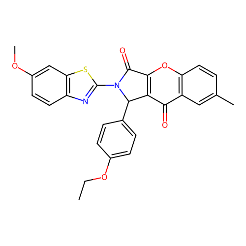 1-(4-ethoxyphenyl)-2-(6-methoxy-1,3-benzothiazol-2-yl)-7-methyl-1,2-dihydrochromeno[2,3-c]pyrrole-3,9-dione structure