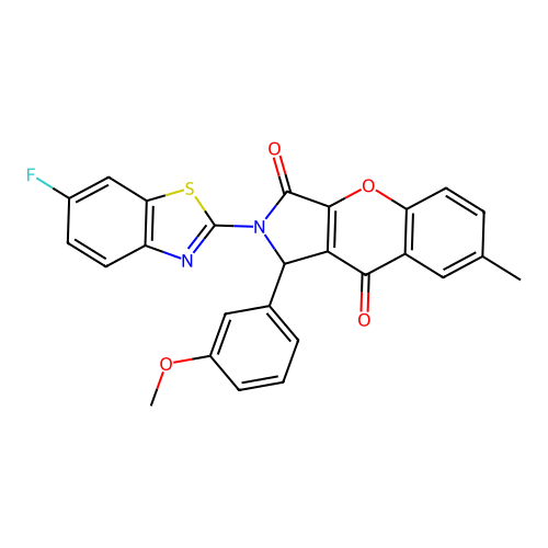 2-(6-fluoro-1,3-benzothiazol-2-yl)-1-(3-methoxyphenyl)-7-methyl-1,2-dihydrochromeno[2,3-c]pyrrole-3,9-dione structure