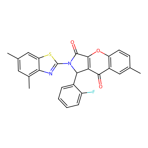 2-(4,6-dimethyl-1,3-benzothiazol-2-yl)-1-(2-fluorophenyl)-7-methyl-1,2-dihydrochromeno[2,3-c]pyrrole-3,9-dione structure
