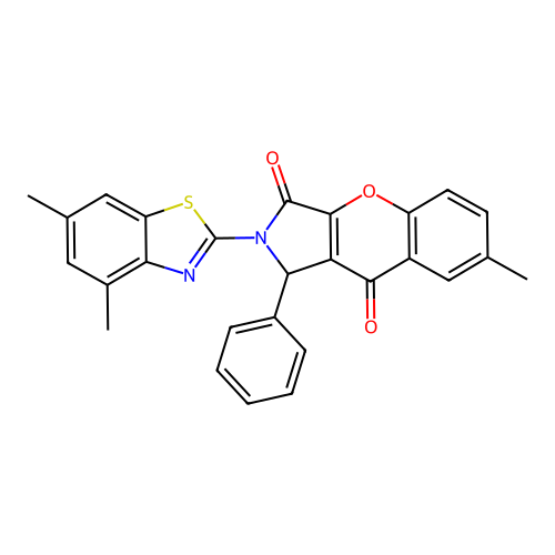 2-(4,6-dimethyl-1,3-benzothiazol-2-yl)-7-methyl-1-phenyl-1,2-dihydrochromeno[2,3-c]pyrrole-3,9-dione structure