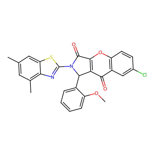 7-chloro-2-(4,6-dimethyl-1,3-benzothiazol-2-yl)-1-(2-methoxyphenyl)-1,2-dihydrochromeno[2,3-c]pyrrole-3,9-dione structure