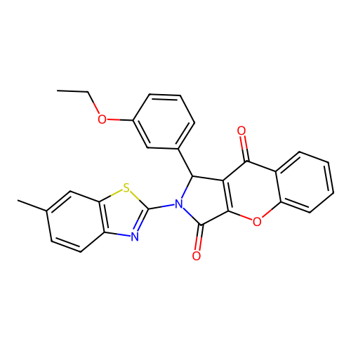1-(3-ethoxyphenyl)-2-(6-methyl-1,3-benzothiazol-2-yl)-1,2-dihydrochromeno[2,3-c]pyrrole-3,9-dione structure