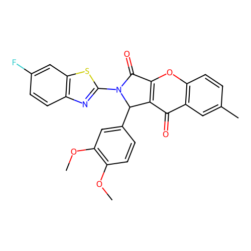 1-(3,4-dimethoxyphenyl)-2-(6-fluoro-1,3-benzothiazol-2-yl)-7-methyl-1,2-dihydrochromeno[2,3-c]pyrrole-3,9-dione structure