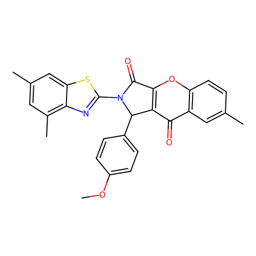 2-(4,6-dimethyl-1,3-benzothiazol-2-yl)-1-(4-methoxyphenyl)-7-methyl-1,2-dihydrochromeno[2,3-c]pyrrole-3,9-dione structure