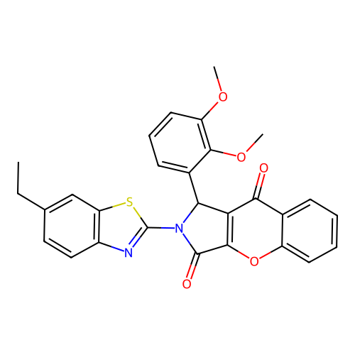 1-(2,3-dimethoxyphenyl)-2-(6-ethyl-1,3-benzothiazol-2-yl)-1,2-dihydrochromeno[2,3-c]pyrrole-3,9-dione structure