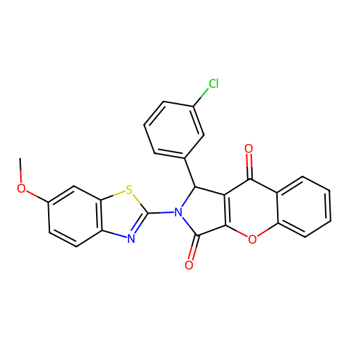 1-(3-chlorophenyl)-2-(6-methoxy-1,3-benzothiazol-2-yl)-1,2-dihydrochromeno[2,3-c]pyrrole-3,9-dione structure