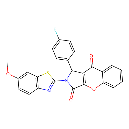 1-(4-fluorophenyl)-2-(6-methoxy-1,3-benzothiazol-2-yl)-1,2-dihydrochromeno[2,3-c]pyrrole-3,9-dione structure
