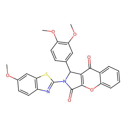 1-(3,4-dimethoxyphenyl)-2-(6-methoxy-1,3-benzothiazol-2-yl)-1,2-dihydrochromeno[2,3-c]pyrrole-3,9-dione structure
