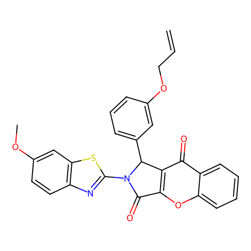 2-(6-methoxy-1,3-benzothiazol-2-yl)-1-[3-(prop-2-en-1-yloxy)phenyl]-1,2-dihydrochromeno[2,3-c]pyrrole-3,9-dione structure