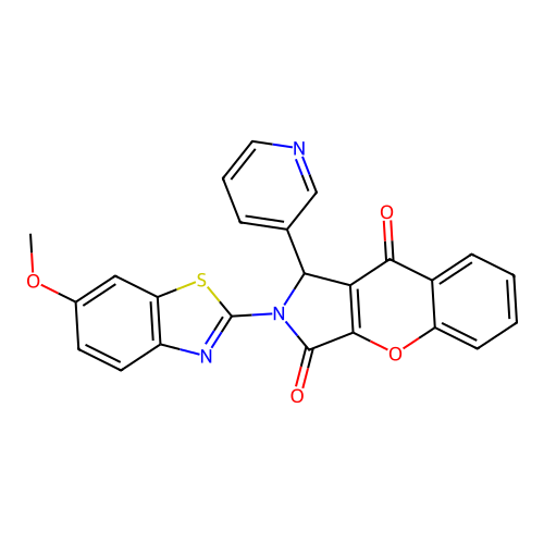 2-(6-methoxy-1,3-benzothiazol-2-yl)-1-(3-pyridinyl)-1,2-dihydrochromeno[2,3-c]pyrrole-3,9-dione structure