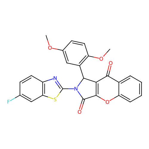 1-(2,5-dimethoxyphenyl)-2-(6-fluoro-1,3-benzothiazol-2-yl)-1,2-dihydrochromeno[2,3-c]pyrrole-3,9-dione structure