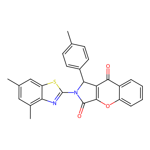 2-(4,6-dimethyl-1,3-benzothiazol-2-yl)-1-(4-methylphenyl)-1,2-dihydrochromeno[2,3-c]pyrrole-3,9-dione structure