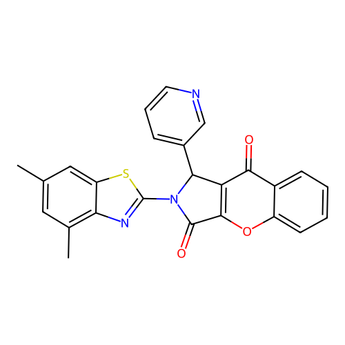 2-(4,6-dimethyl-1,3-benzothiazol-2-yl)-1-(pyridin-3-yl)-1,2-dihydrochromeno[2,3-c]pyrrole-3,9-dione structure