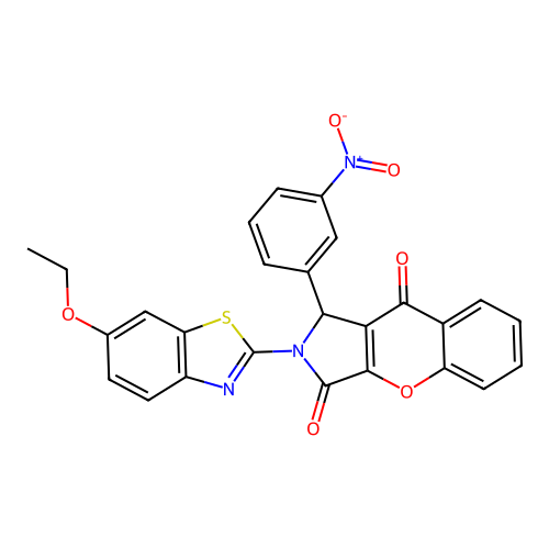2-(6-ethoxybenzothiazol-2-yl)-1-(3-nitrophenyl)chromeno[2,3-c]3-pyrroline-3,9- dione structure