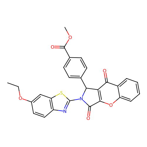 methyl 4-[2-(6-ethoxy-1,3-benzothiazol-2-yl)-3,9-dioxo-1,2,3,9-tetrahydrochromeno[2,3-c]pyrrol-1-yl]benzoate structure